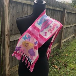 EUC VTG Rare Adorable Feminine Girl’s 90s / Y2K Fleece Barbie Scarf